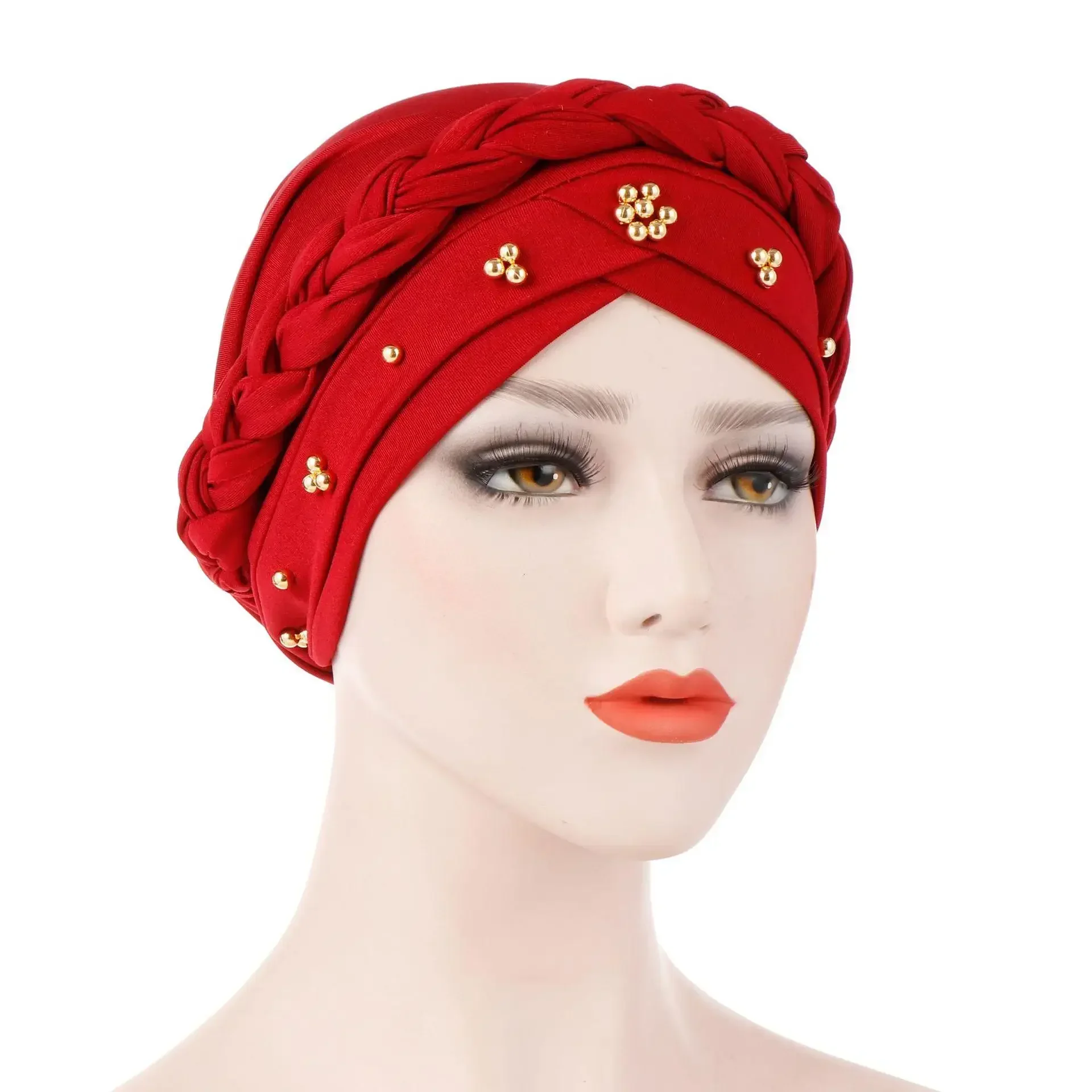 Lady Women Cancer Hat Chemo Cap Muslim Braid Head Scarf Turban Head Wrap Cover Ramadan Hair Loss Islamic Headwear Arab Fashion