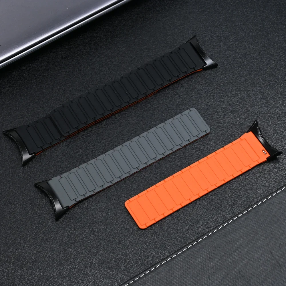 Magnetic Silicone Sport Band for Google Pixel Watch 3 45mm Wristband Replaced Accessories for Google Pixel Watch 3 45mm Bracelet