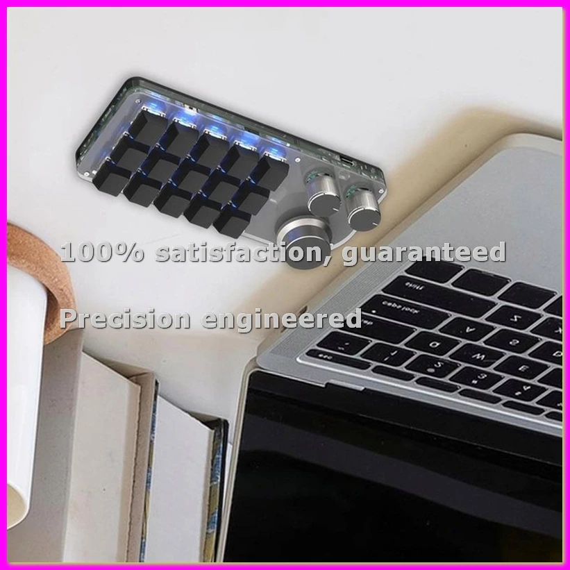 Portable Keyboard, Programmable Keyboard 15-Key Keyboard RGB Hot-Swappable Keyboard Suitable for Different PC Systems,B-ABVK