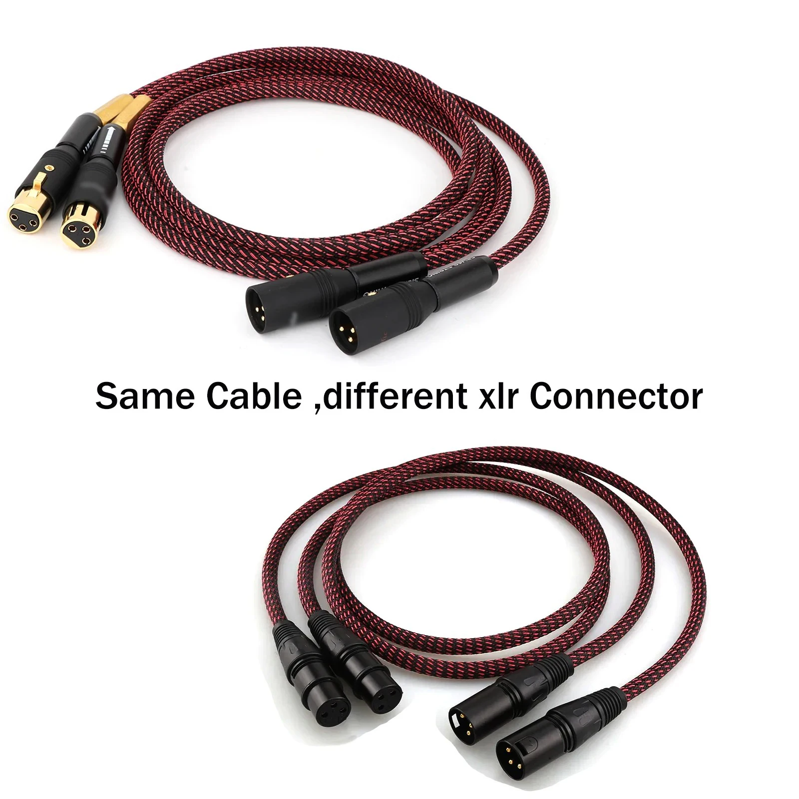 Paar-XLR-Kabel, XLR-Stecker, 5N OFC, symmetrisches Verbindungskabel mit vergoldeten Steckern – Detail 4
