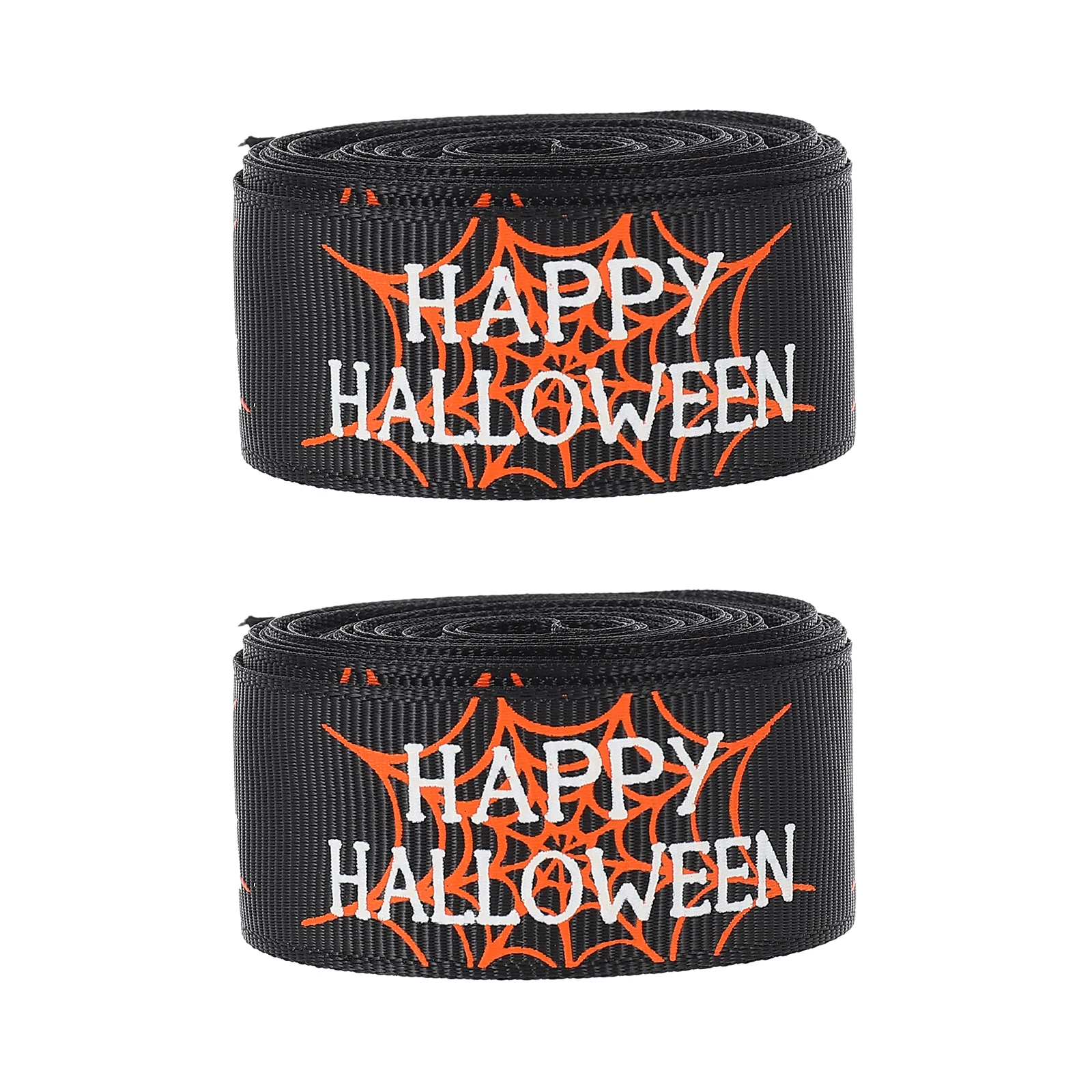 

2 Rolls DIY Bow Ribbon for Wrapping Halloween Wreath Ribbons Holiday Crafts Packaging Decoration Crafting