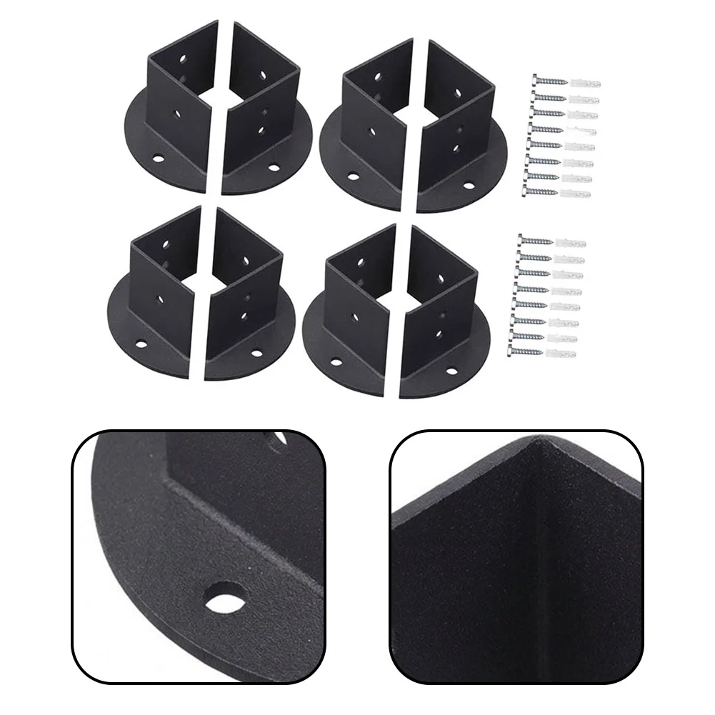 Adjustable Post Base Brackets for Deck and Pergola Posts Compatible with 2x2 for 4x4 6x6 Inch Carbon Steel Construction Long