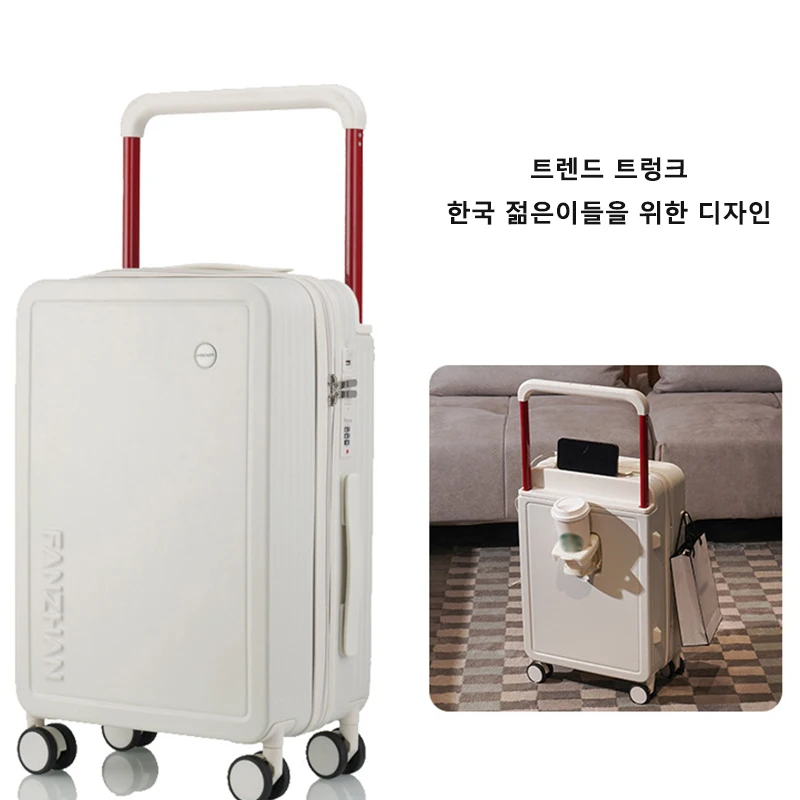 Good-looking Wide Handle Travel Luggage Suitcase Rolling Spinner Wheels Hardside Secret Lock 20 22 24 Inch for Student Using