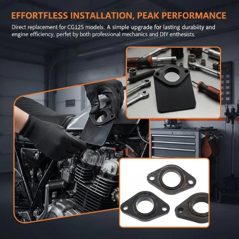 Engine Carburetor Pipe Gasket For 125cc CG125 Motorcycle High Sealing Performance Reliable Classic Repair Part