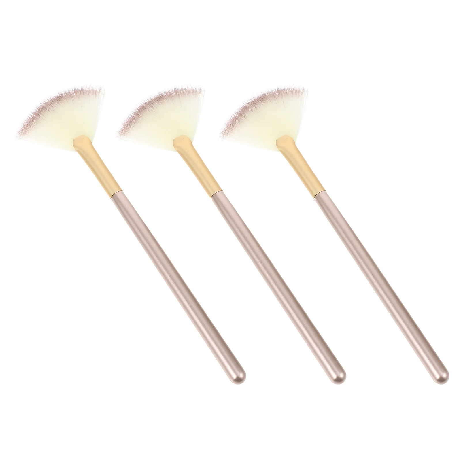 3pcs Makeup Brush Set Fan Shaped Face Tools For Highlighter Blush Contouring Powder Daily Professional Use