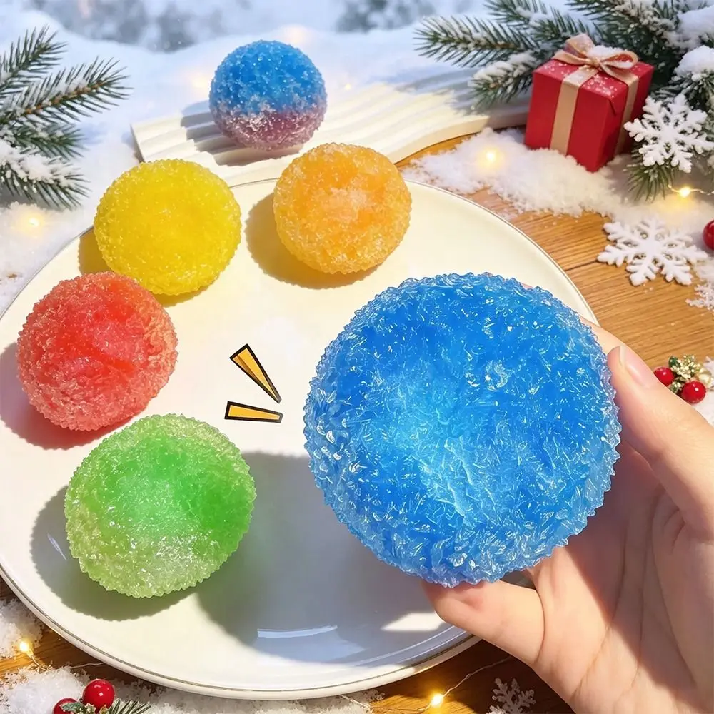 Slow Rising Crispy Skin Ball Crushed Ice Shapeable Squeeze Ball Grass Ball Ice-Sand Texture Cracking Squishy Reduce Pressure
