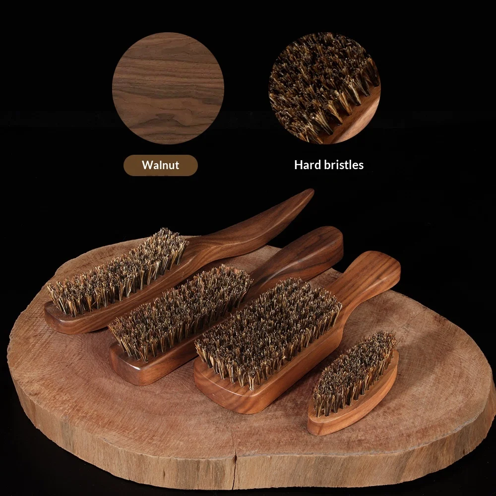 Wood Handle Boar Bristle Beard Brush Shaving Tool Hair Brush Wooden Curved Men Beard Shaving Brush Hair Stylist Mustache Brushes