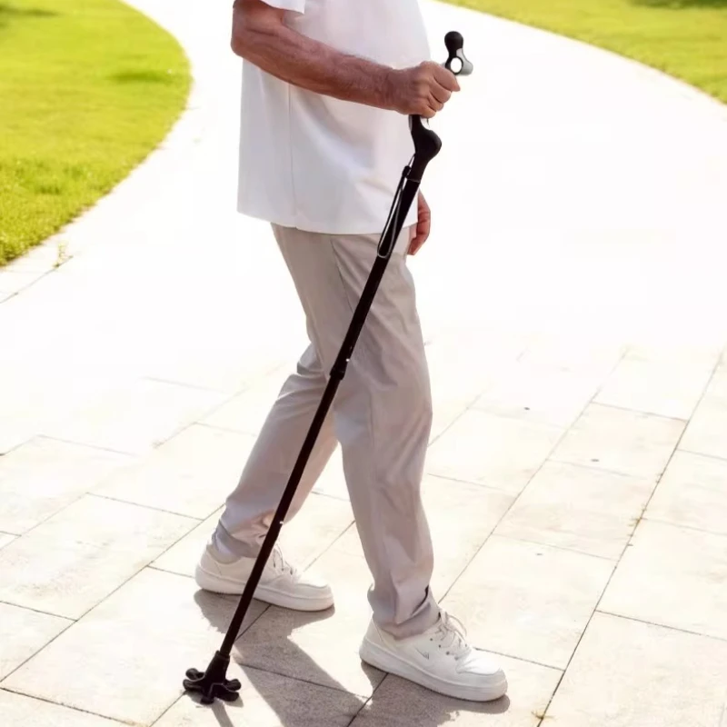 

Adjustable Walking Stick for The Elderly Heavy-Duty Aluminum Posture Cane Rubber Traction Tip Folding Crutch Travel Mobility Aid