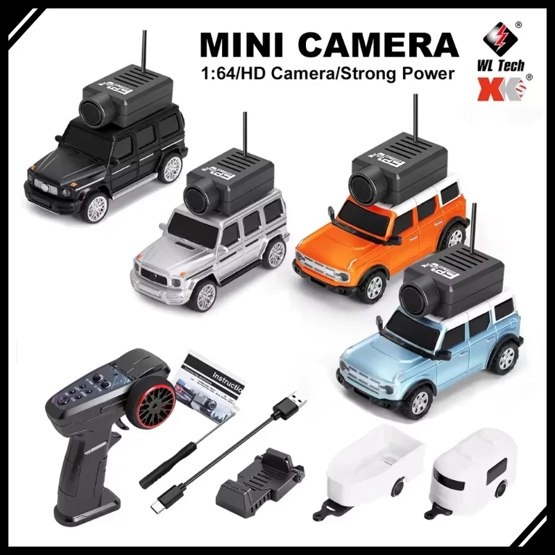 

WLtoys 1:64 Mini RC Car with 720P FPV Camera WiFi APP Control Remote Control Racing Car First-Person View Toy Gift for Kids