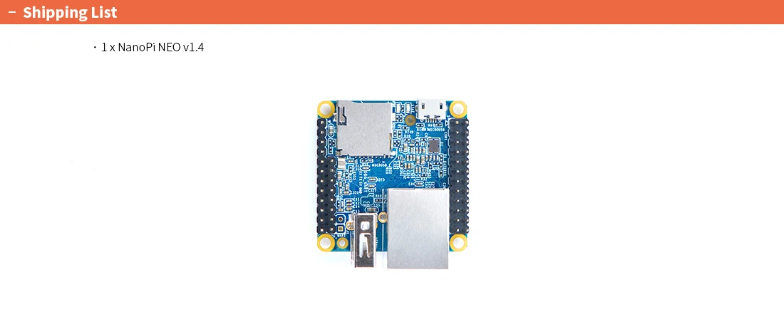 NanoPi Neo Kit 256M/512M RAM Allwinner H3 Quad Cortex-A7,1.2GHz,USB2.0,10/100M Ethernet,OpenWRT,Ubuntu Linux Armbian DietPi Kali