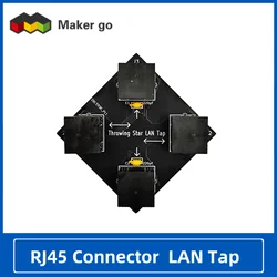 RJ45 Connector Passive Ethernet LAN Tap Network Packet Capture Mod Replica Monitoring Ethernet Communication  Tap Throwing Star