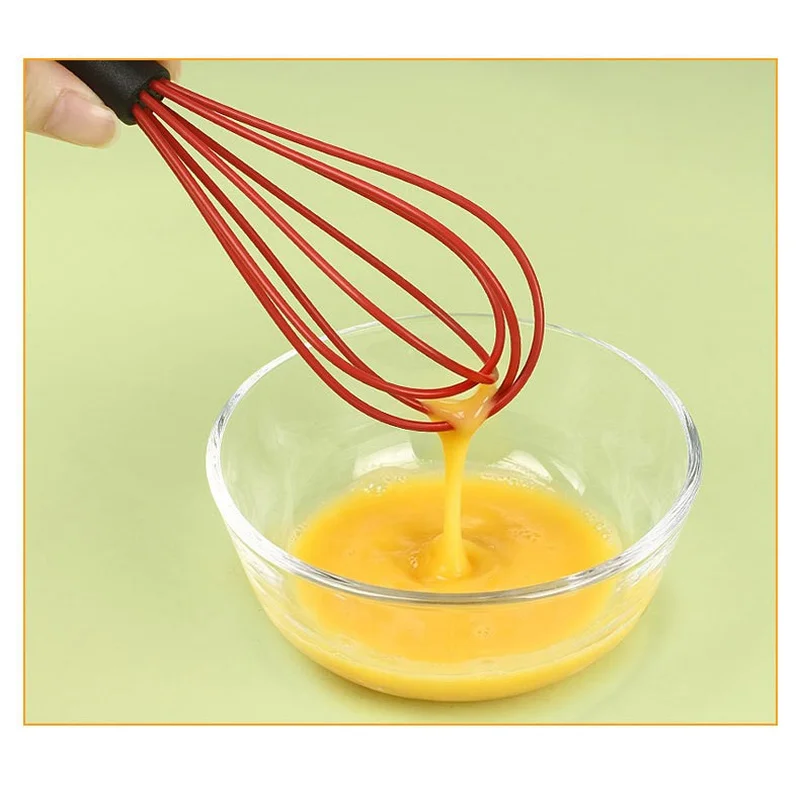 Mini Manual Whisk Set, Silicone Hand‑held Egg Beater, Milk Stirrer, Egg & Cream Mixer for Baking Supplies