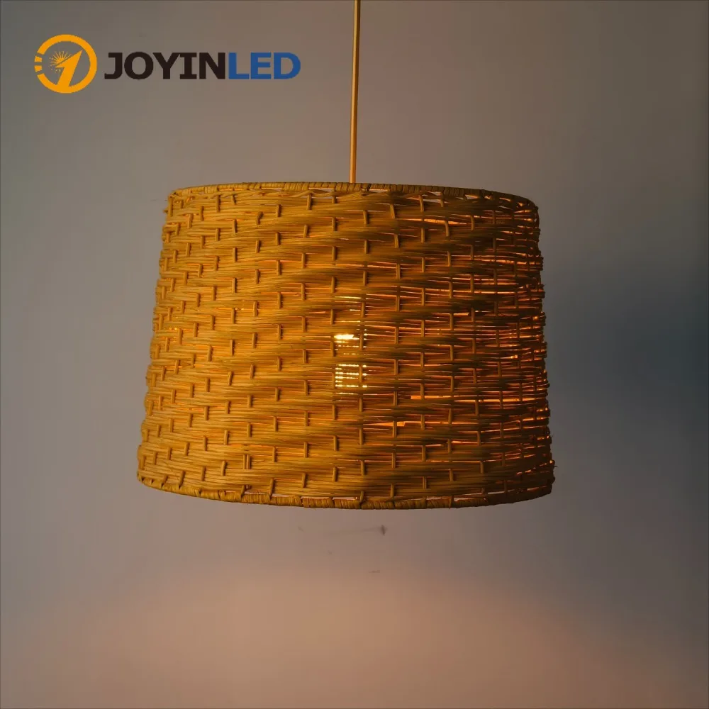 

Hotel Chandelier Rattan Pendant Light Handcrafted Rattan Art Pendant Lamp Natural Drum Brown Hand Woven Lampshade for Room Decor