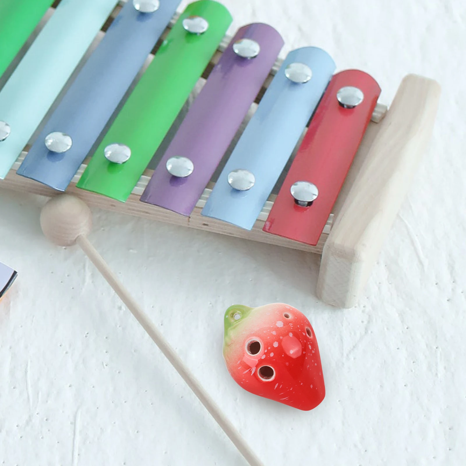 

Strawberry 6 Hole Ceramic Ocarina Beginner Ethnic Instrument for Practice Portable Professional Musical Instrument