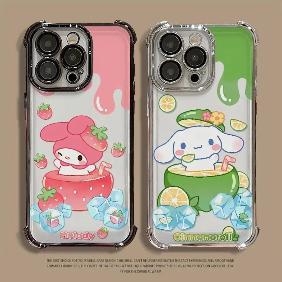 

Case for iPhone 11Pro 12 11 XR 15 16 13 15Pro Max 14 Pro 16Plus XS MAX Clear Cover Cartoon Sanrio Melody