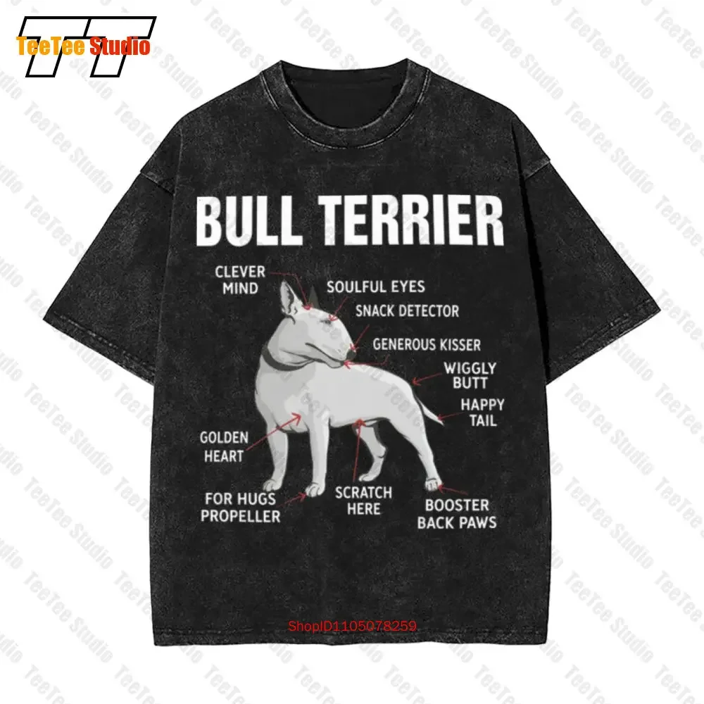 Bull Terrier Breed Dog Vector Art Anatomy Tattoo Funny Pet Lovers Vintage Oversized T-Shirt UYDU