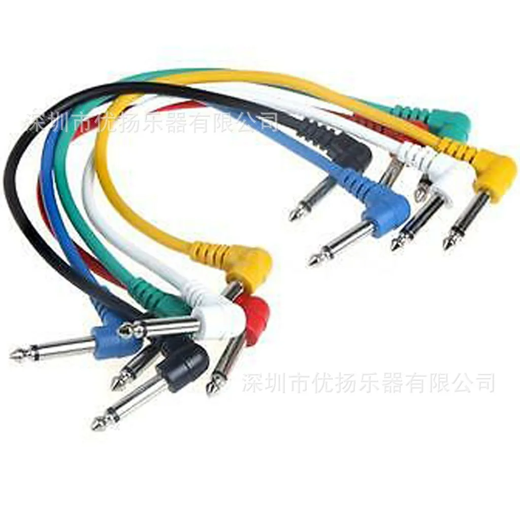 

6pcs 30Cm Electric Guitar Effects Cable Short Audio Patch Cable For Guitar Pedals Amplifiers 6.35Mm Connector Sturdy Metal
