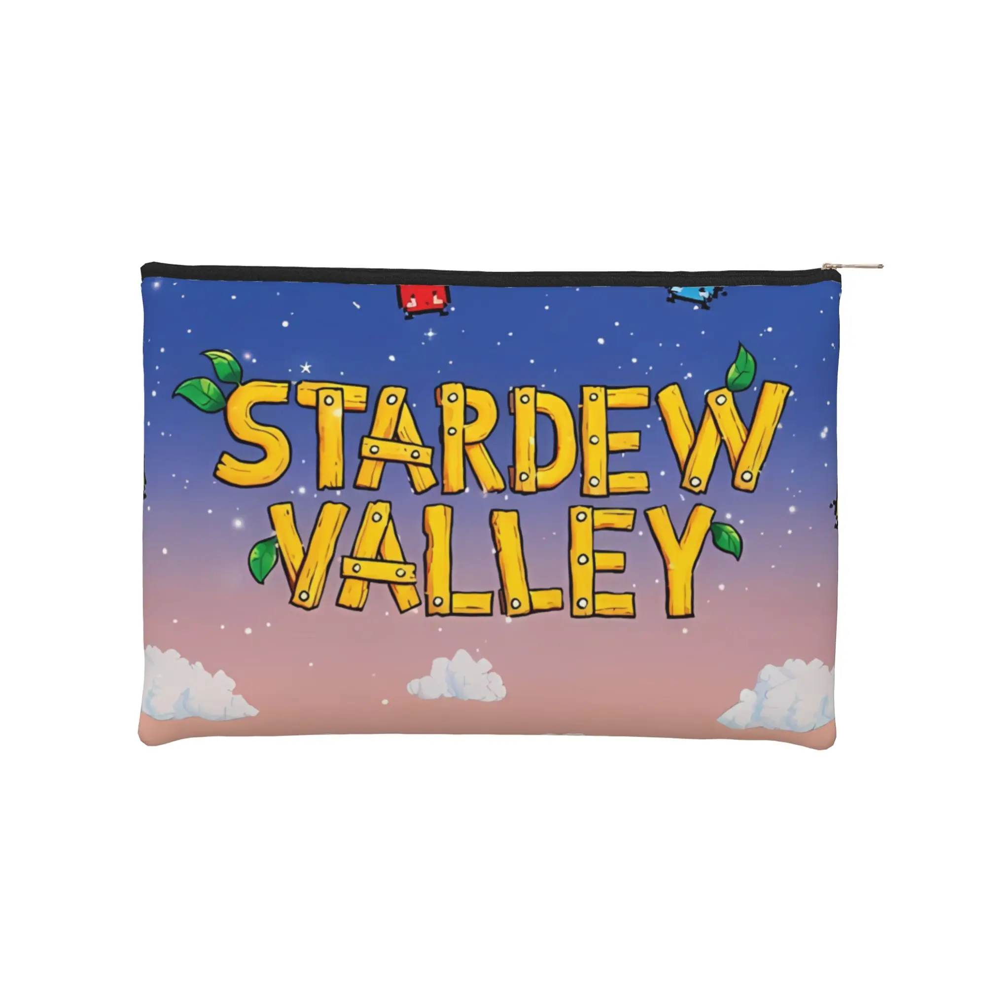 

Легкая косметичка Stardew Valley Junimos Cute Pixel для уютных геймеров, косметичка на молнии, дорожная косметичка