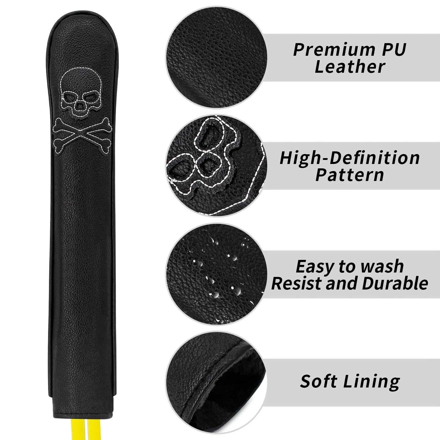 1pc Skull Head Directional Golf Club Head Cover Suitable for Practice, Tournaments & Casual Outings - Protective Durable Head view 4