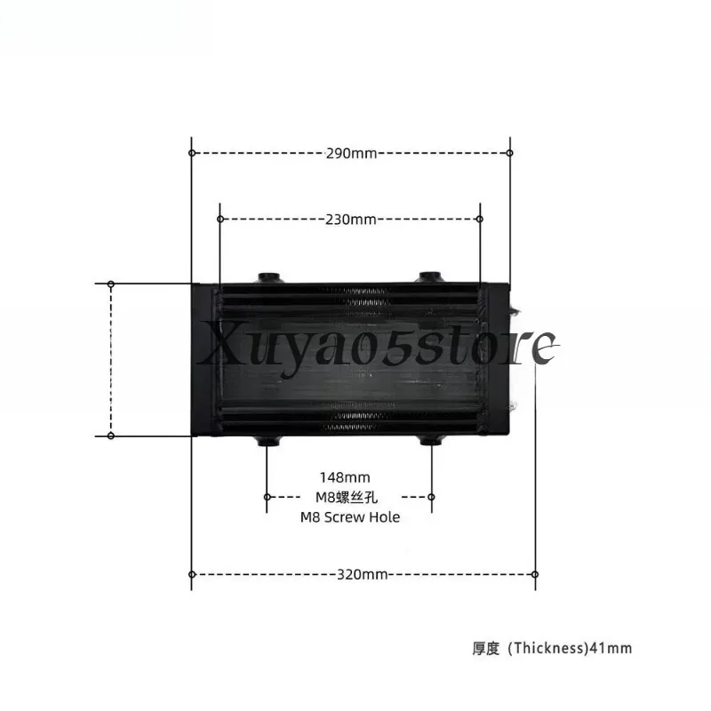Universal Small Medium Large Oil Radiator Bar and Plate Single Cross Flow Oil Cooler Core AN10 Side Outlet