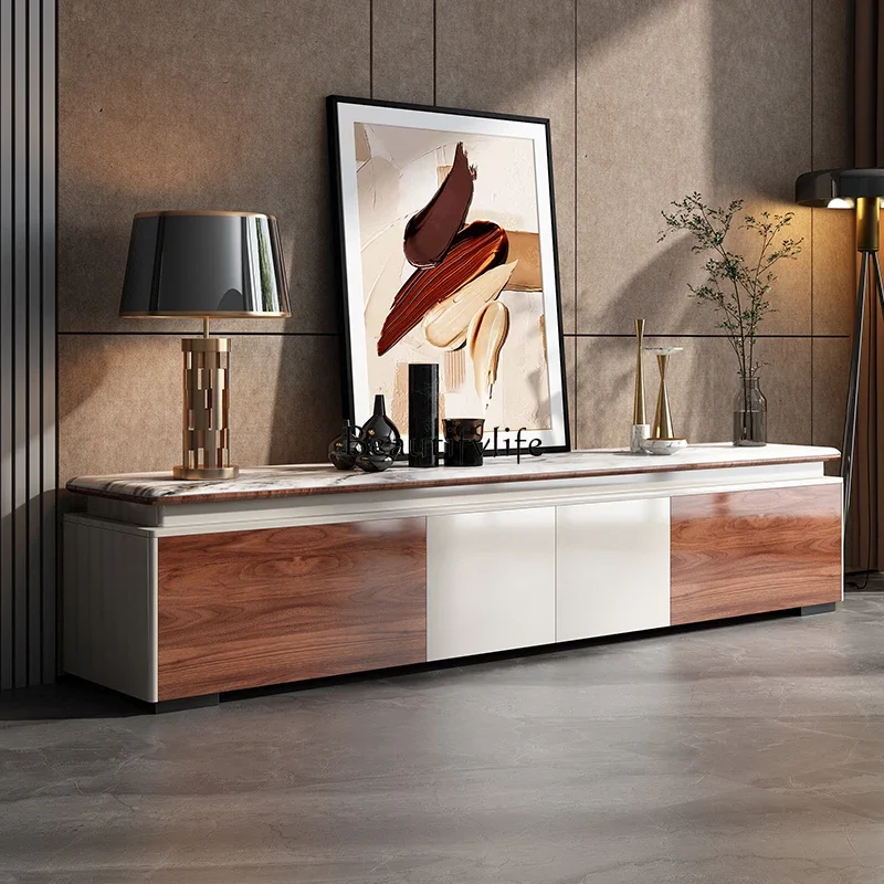 

LXSolid wood natural marble TV cabinet