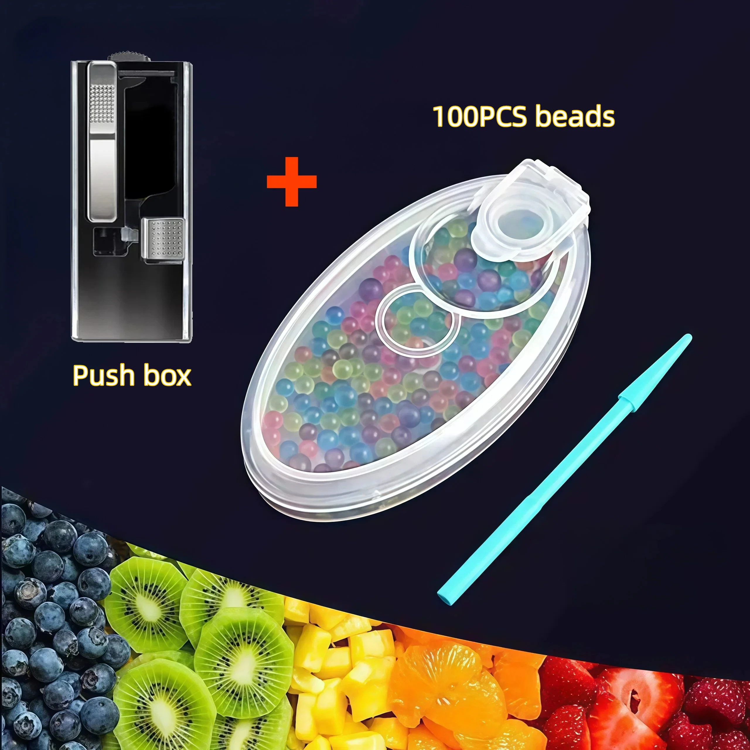 100PCS Cigarette Beads DIY Explosion Pops, Fruit Mint Menthol Flavor Brush Balls for Smoking Holders, Push Box Accessories