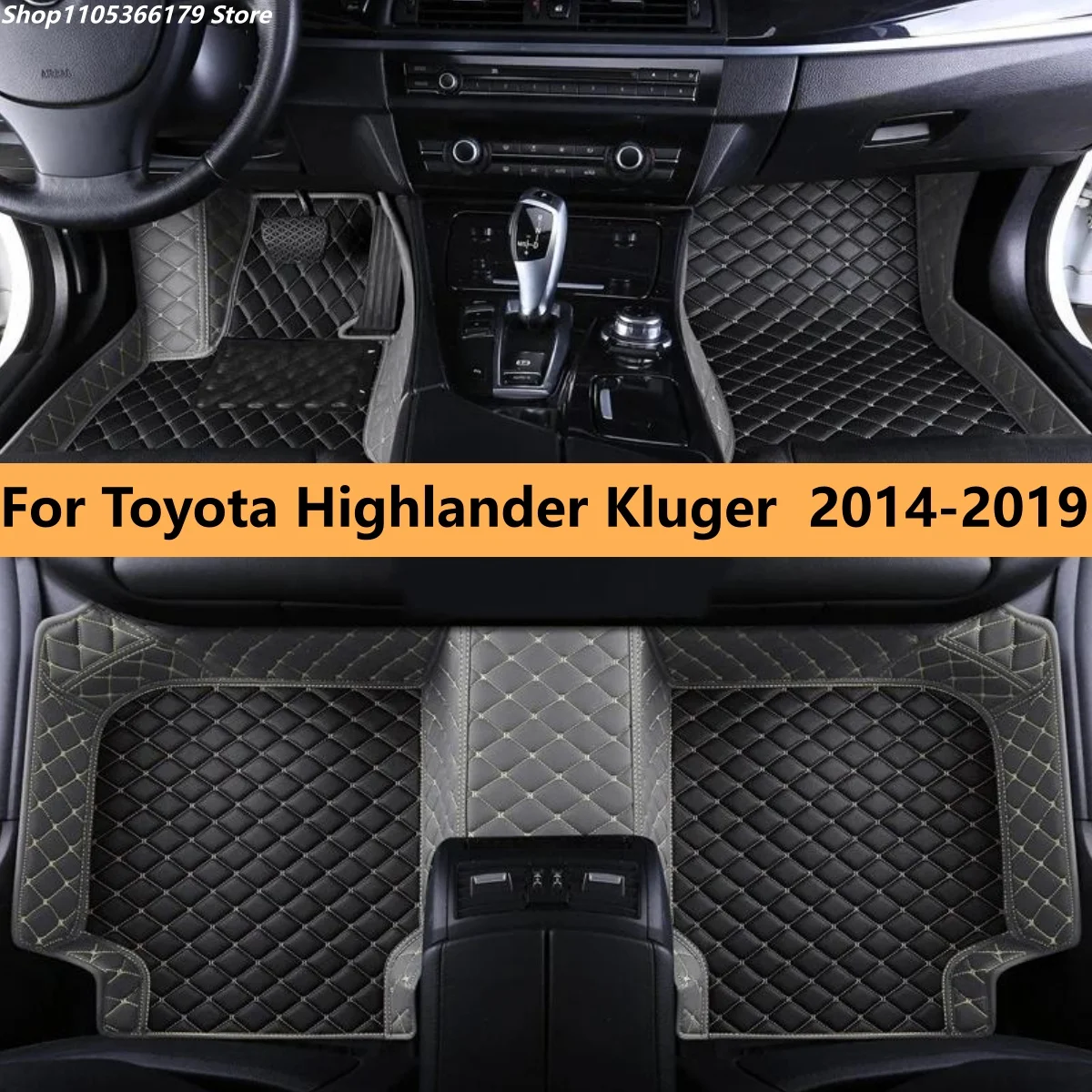

5 Seats Auto Floor Mats Fit For Toyota Highlander Kluger 2014 2015 2016 2017 2018 2019 All Weather Waterproof Car Floor Mats