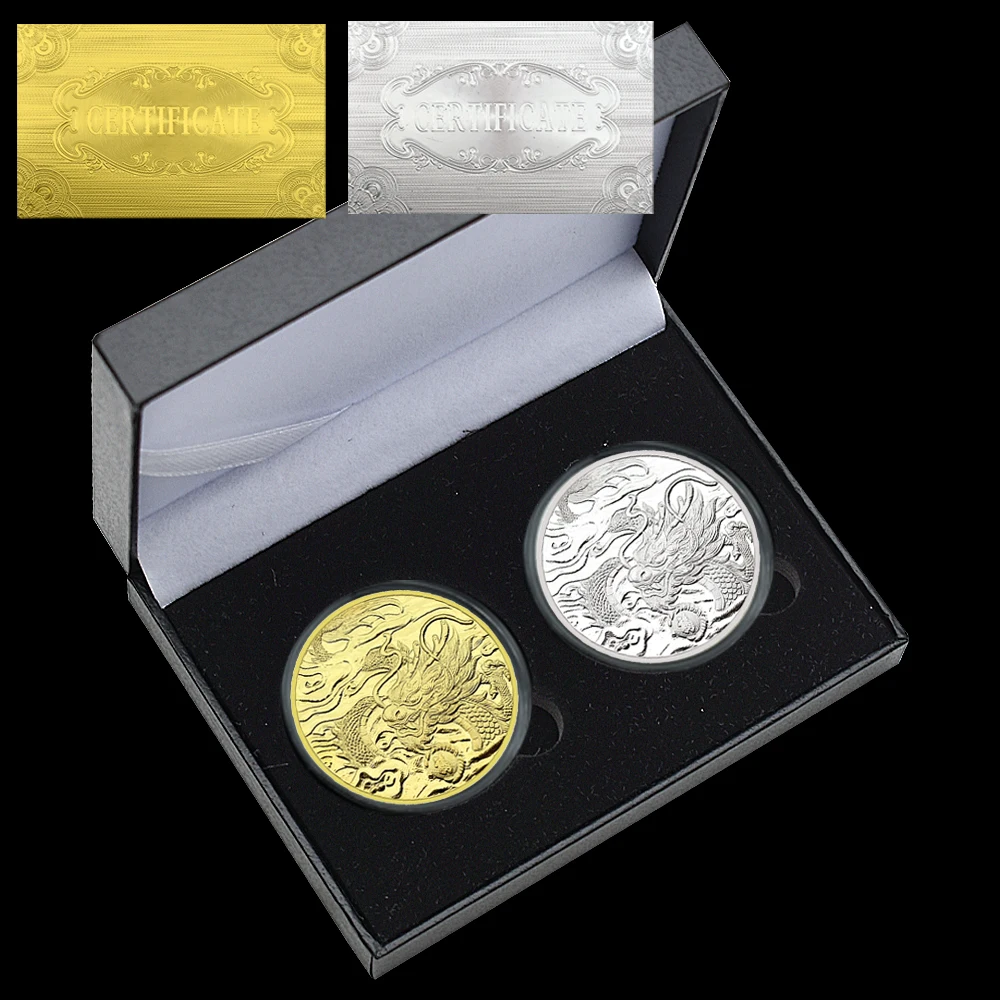 

Chinese Dragon Zodiac Commemorative Coin Lucky Fu Amulet, Feng Shui Decoration or collectionGift