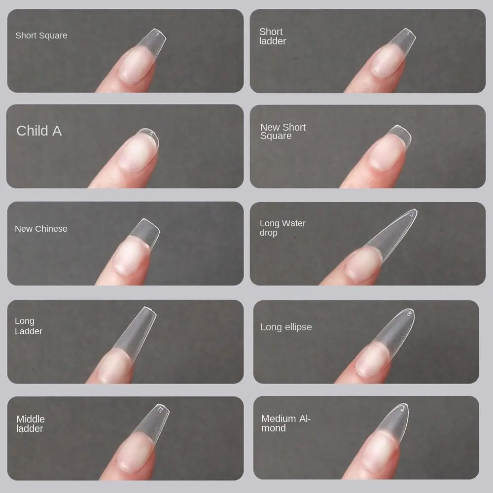 100개/박스 매트 마감 미디엄 숏 디자인 네일 팁, 광택 없는 투명 네일 팁, 매니큐어 도구