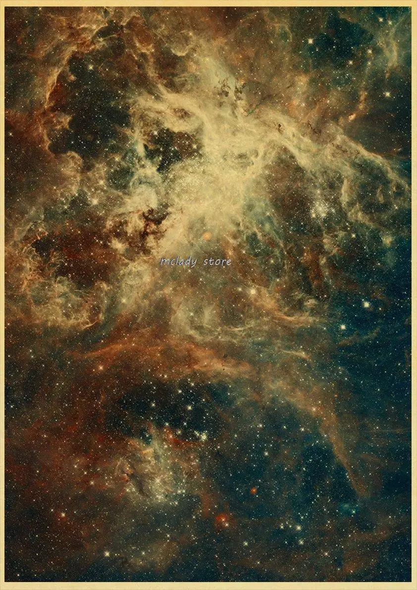 the Outer Space Posters Starry Sky Space Galaxy Decor Solar System Planet Universe Vintage Kraft Art Wall Painting