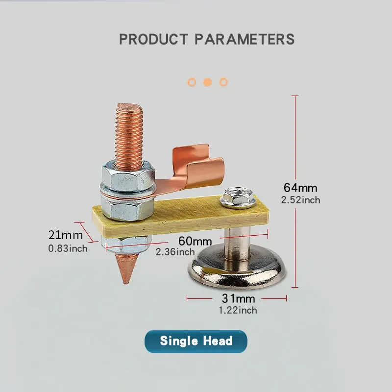 1pc Welding Magnet Head Magnetic Welding Ground Clamp Holder Fixture Strong Welder Sheet Metal Repair Machine Ground Wire Clamp