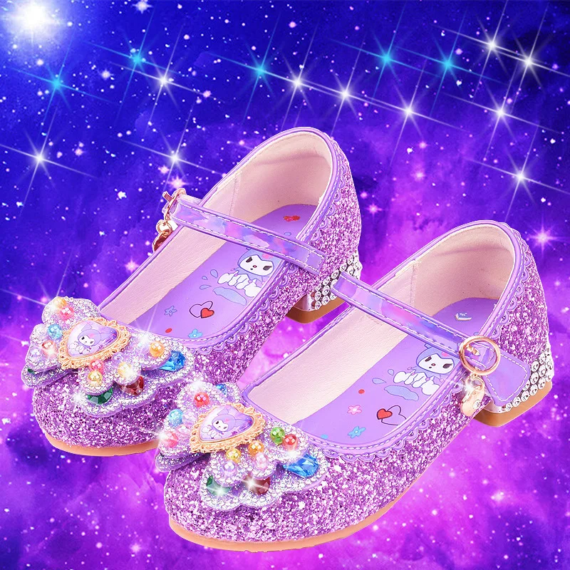 Summer Low Heel Princess Shoes for Girls Crystal Elegant Children's Footwear for Kindergarten Campus Evening Dresses