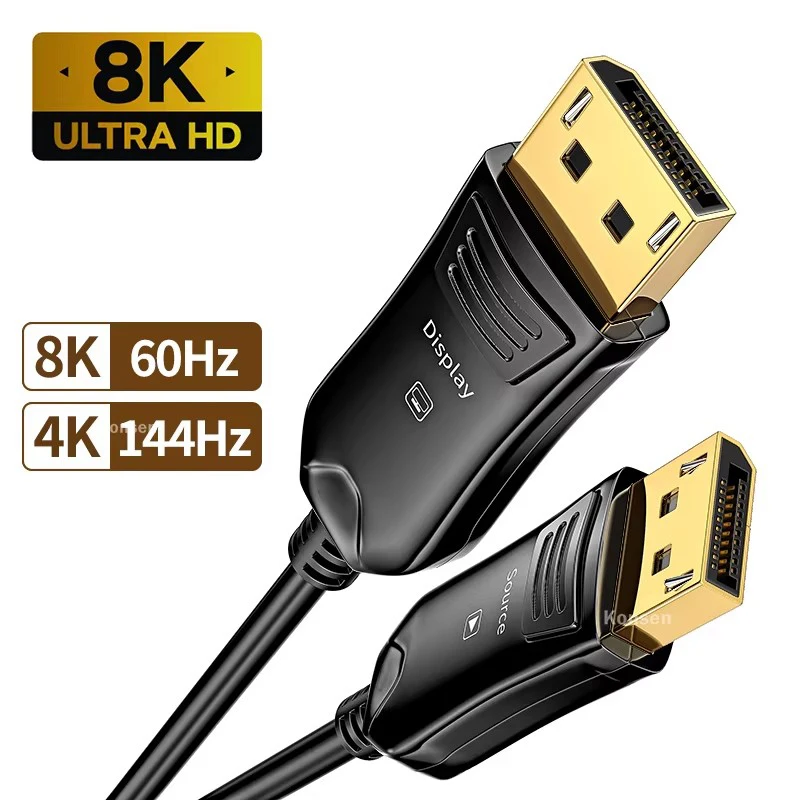 8K 60 هرتز DP 1.4 كابل الألياف الضوئية Displayport كابل الألياف البصرية HDR عالية السرعة 32.4 جيجابت في الثانية 4K @ 144 هرتز كابل مرن نحيف DP إلى DP