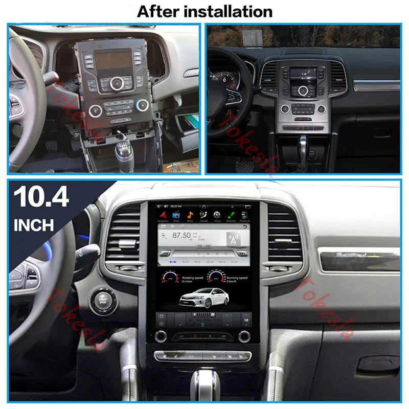 Tokesla For Renault Koleos Megane 4 Android Car Radio Multimedia Dvd Players Tesla Touch Screen Stereo Receiver 2 Din Carplay 4G