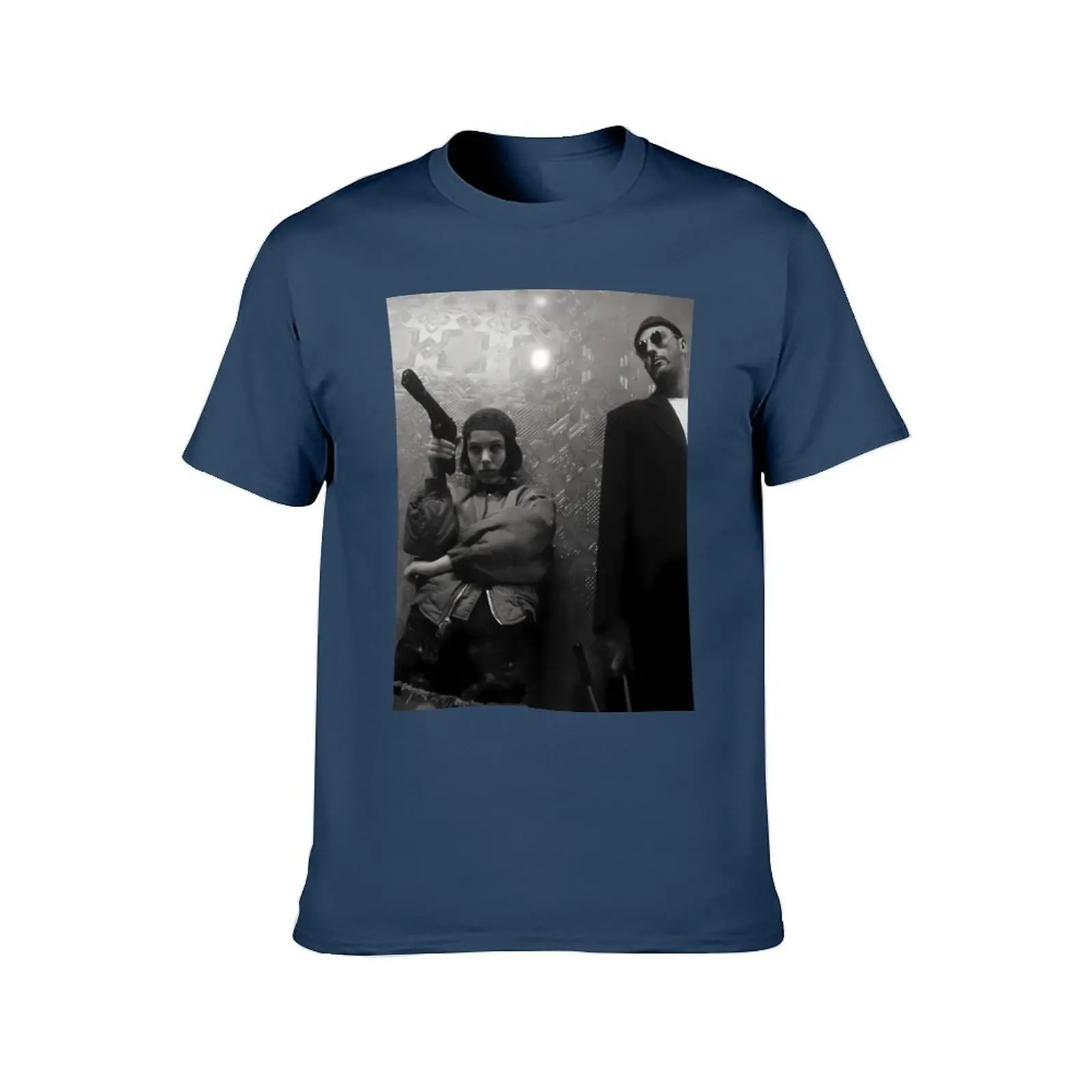 ليون المهنية منتصف القرن الرجعية ملصق الفيلم تي شيرت الرجال تي شيرت القطن 100% الأساسية تي شيرت تي شيرت #2