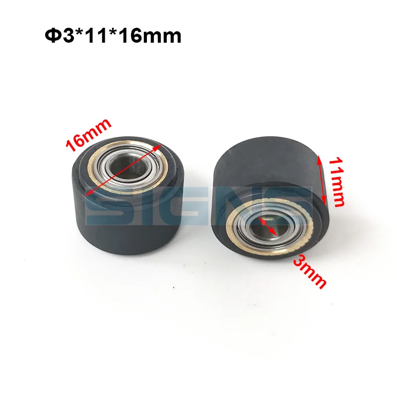 Pinch Roller Wheel 3x11x16mm for Roland Mimaki Graphtec Vinyl Cutter Rubber Paper Pressure Push Roller 2pcs/lot