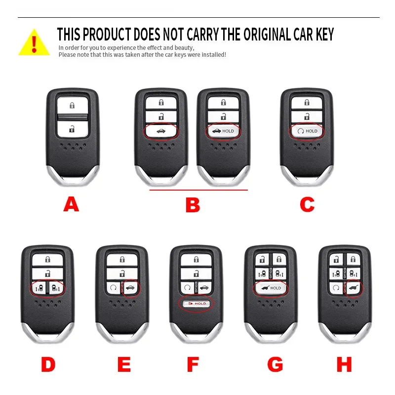 Metal Car Key Cover Case Shell for Honda Vezel City Civic Jazz BRV BR-V HRV Accord EXL Crv Pilot Ridgeline Odyssey Grace Crider