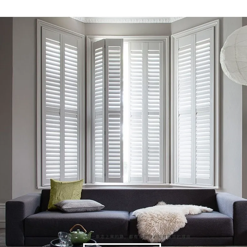 Venetian curtains Solid wood living room Office bathroom Study bedroom Blackout lift American roller shutter window