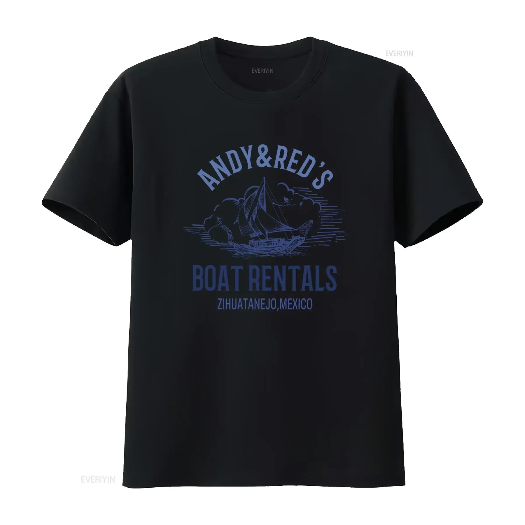 Vintage Retro Nautical Sailboat Boat Rentals Print Casual T Shirt vintage Washed Stylish Versatile Soft graphic homme Slightly