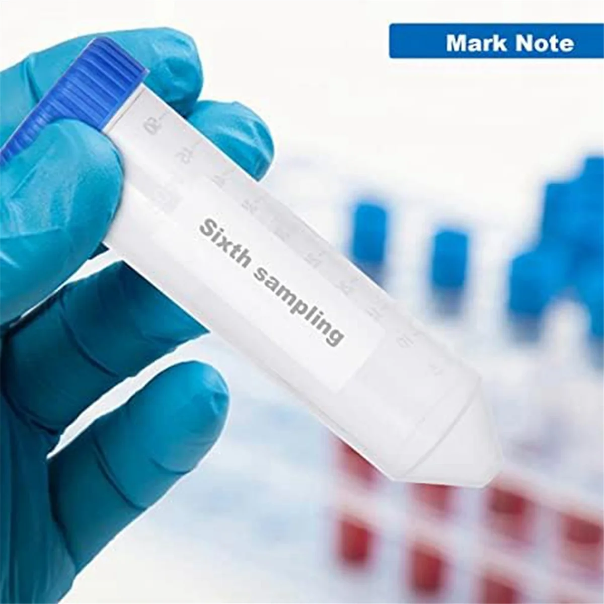 Confezione da 100 provette da centrifuga da 50 Ml, provette da centrifuga coniche da 50 Ml con segni graduati, punti di scrittura e tappi a vite blu