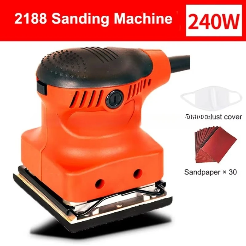 أدوات كهربائية محمولة بقدرة 240 وات، ماكينة سنفرة كهربائية مدارية عشوائية مع ورق صنفرة، ملمع جمع الغبار القوي #4