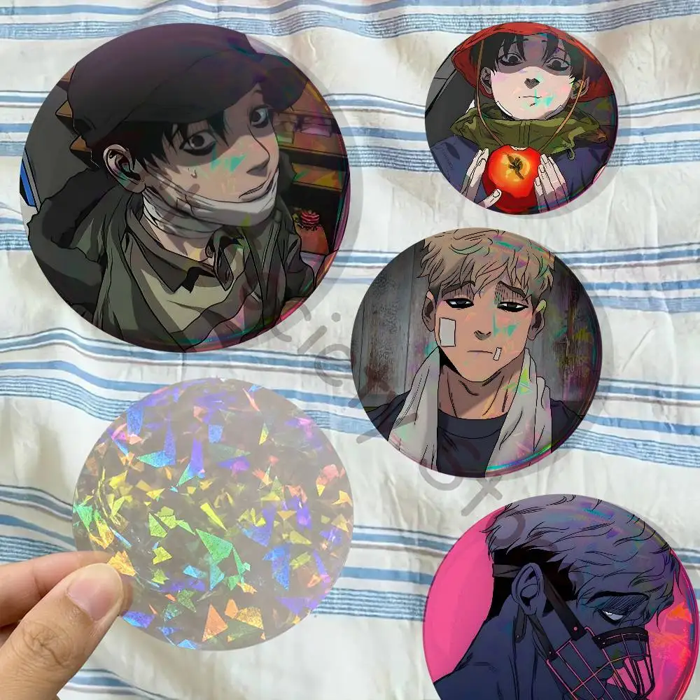 K-Killing S-Stalking Korean Enamel Pins Funny Cartoon Characters Badge Fashion Jewelry Accessories Round Snap-in Brooch Backpack
