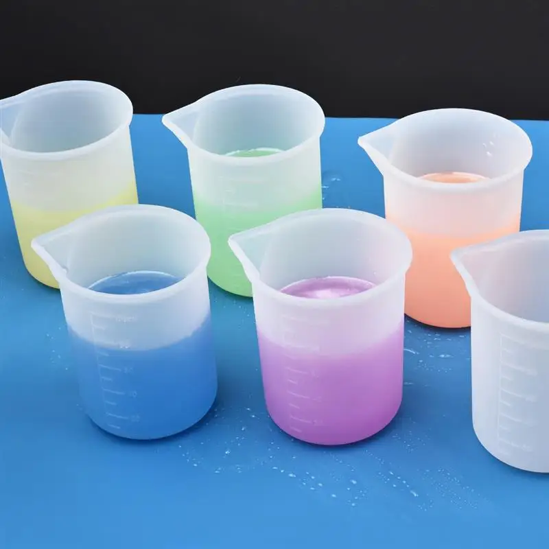 100ml/250ml Silicone Measuring Cup Transparent With Scale Food-Grade Separating Cups DIY Cake Epoxy Resin Jewelry Making Tools