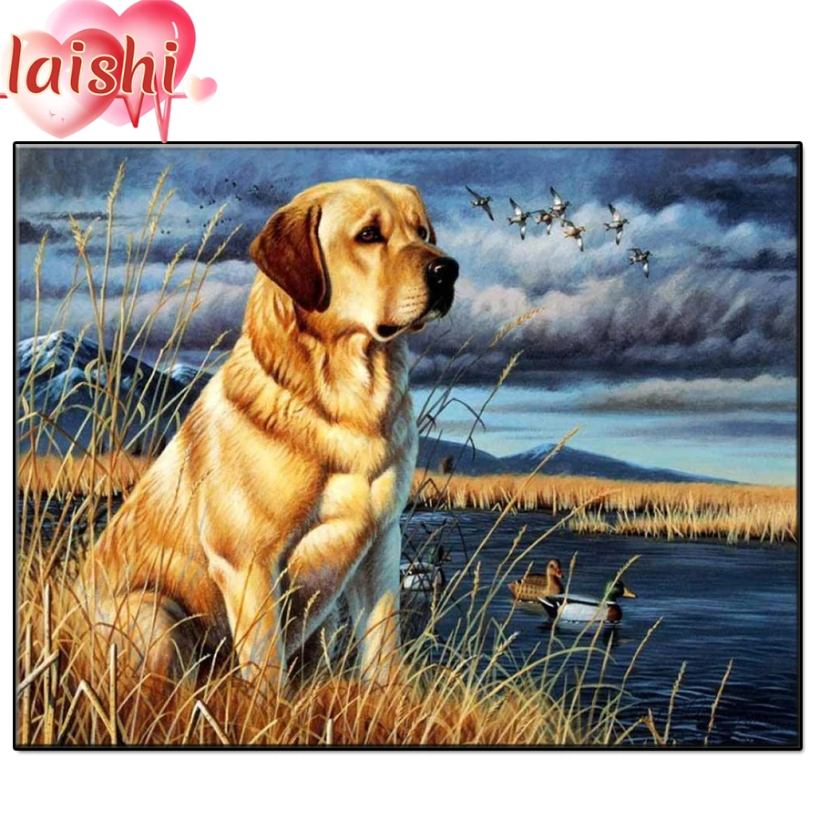 

New 5D Natural scenery, golden retriever Crystal Diamond Painting DIY Round Diamond Embroidery Home Decoration Christmas Gift