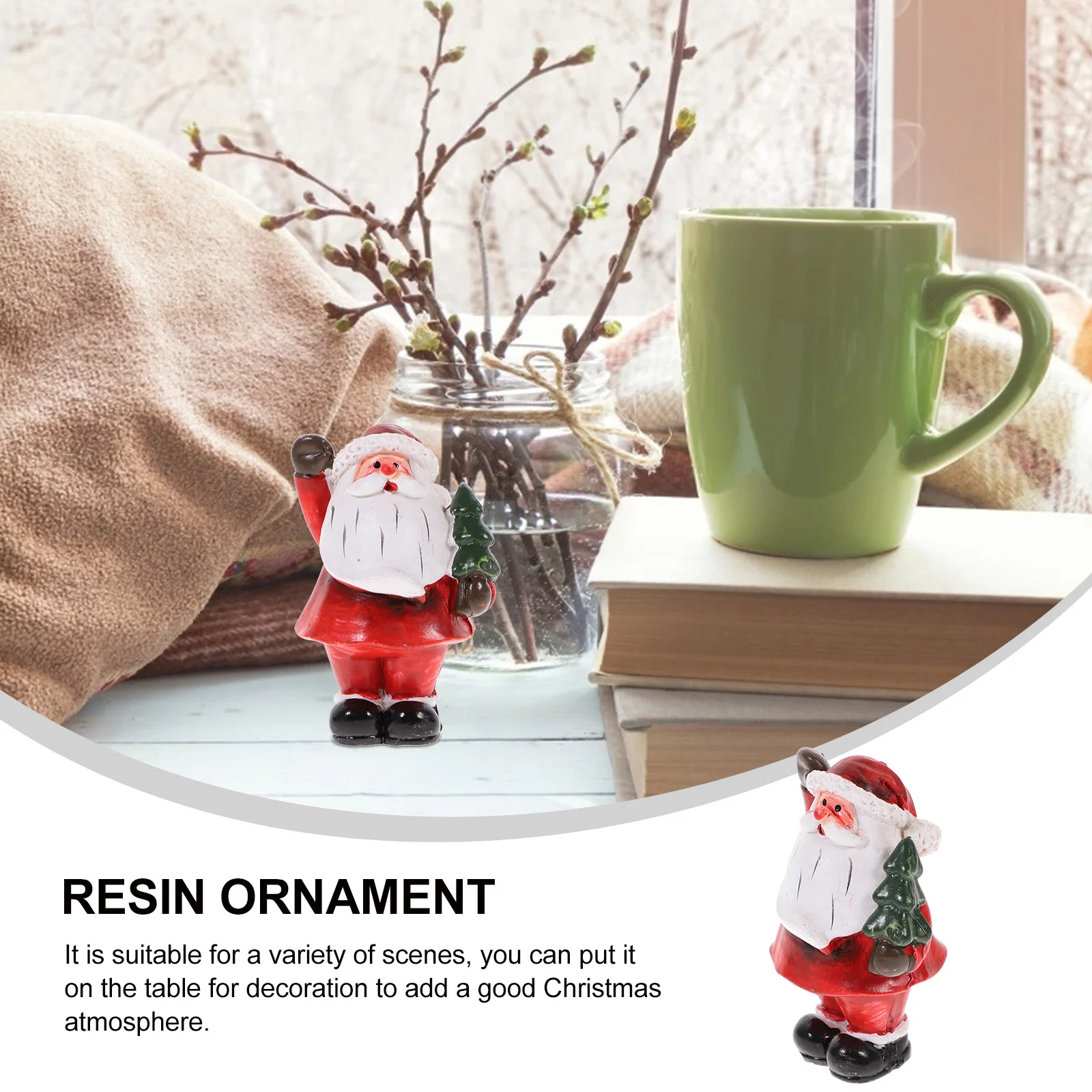 

1Pcs Resin Santa Ornament Christmas Miniature Decoration Xmas Resin Craft Perfect for Home Table Photo Props Miniature Figurines
