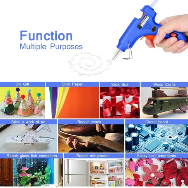 20W Hot Melt Glue Gun with 7mm Glue Sticks Mini Household Heat Temperature Thermo Tool Industrial Repair Tools Gun