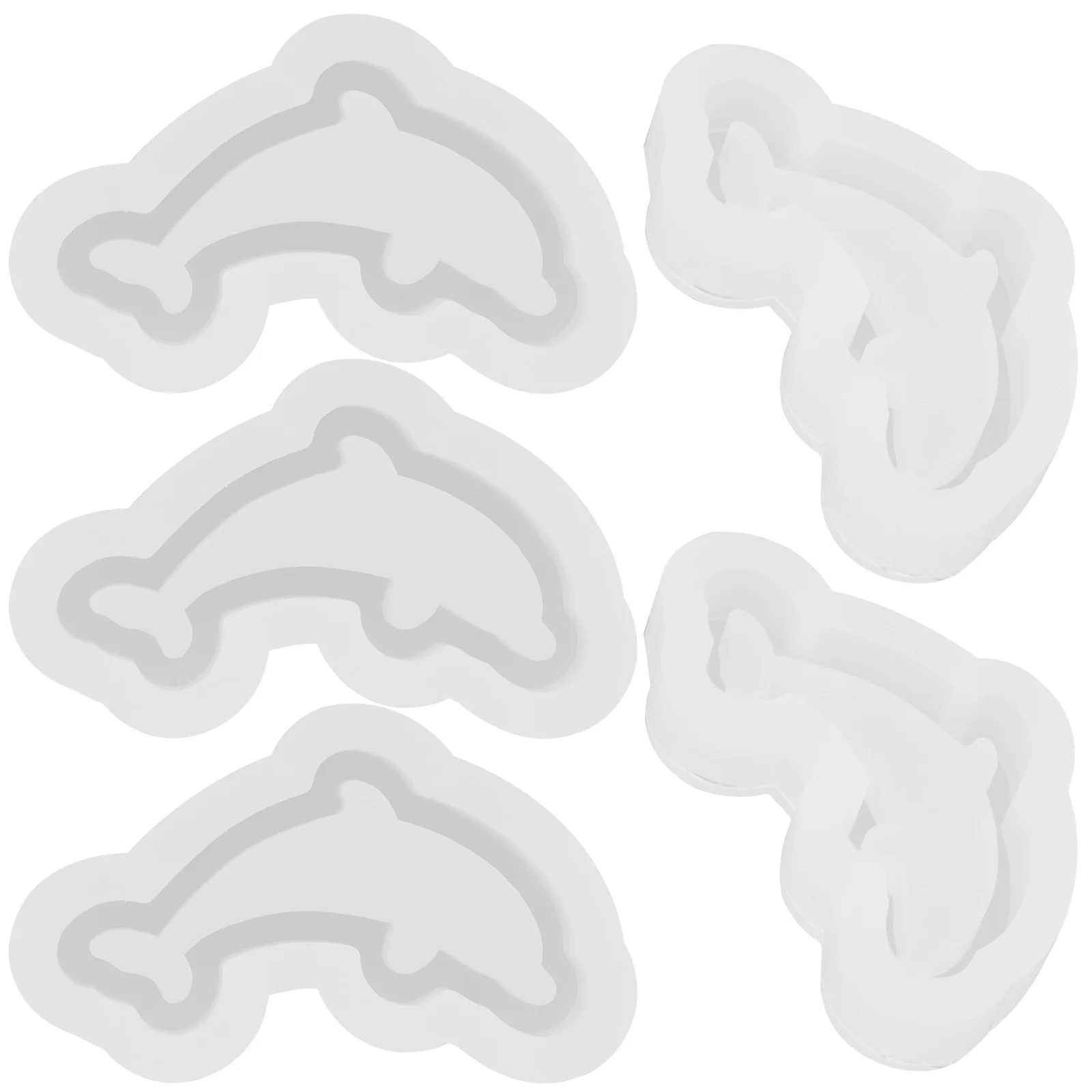 

5pcs Silicone Mold for Key Pendant Dolphins DIY Epoxy Resin Craft Supplies Jewelry Accessories Reusable Flexible