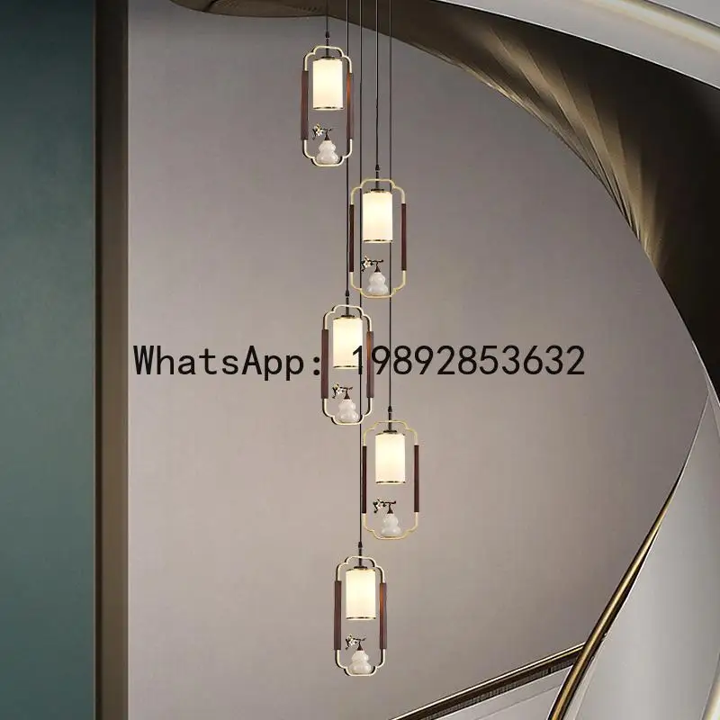 PYJ new lighting new Chinese all-copper small chandelier Chinese style zen living room background wall solid wood
