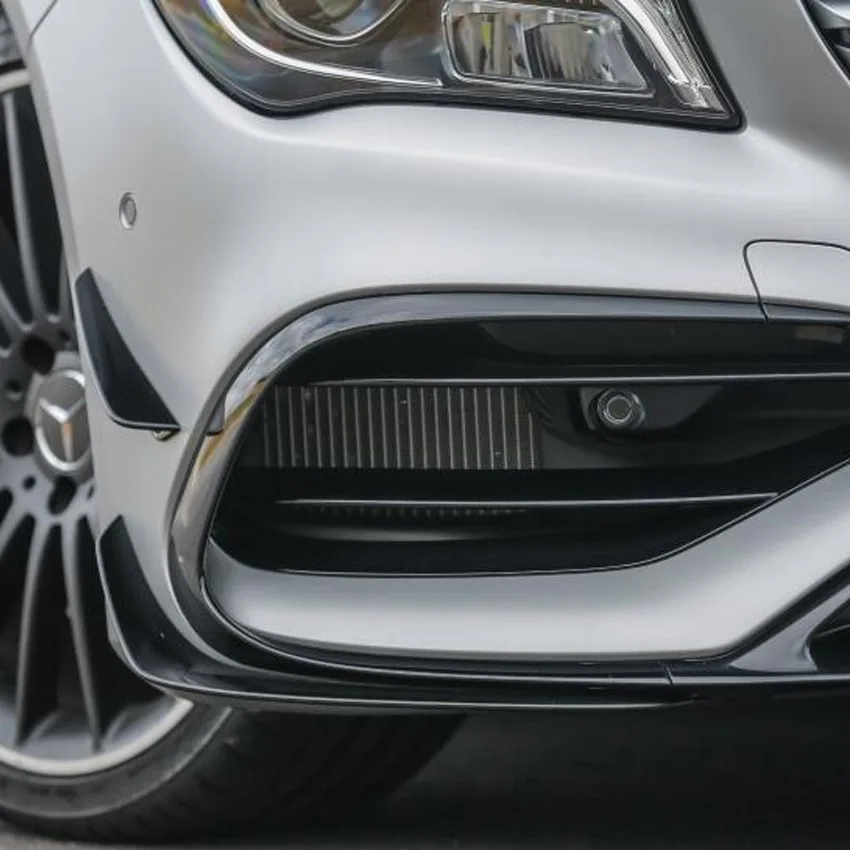 Preto amortecedor dianteiro lábio spoiler divisores canards aberturas modificação kit de atualização para mercedes benz cla c117 cla200 220 2016-2019