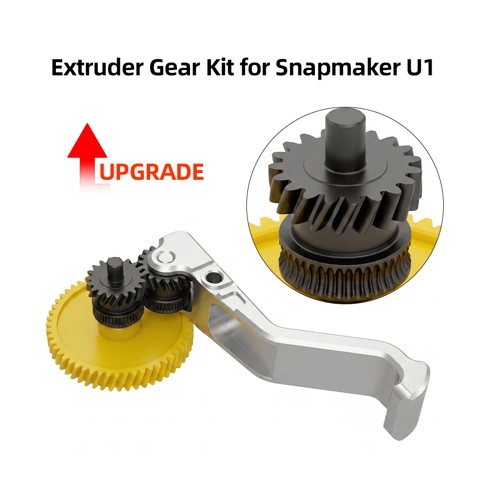 Extruder Gear Assembly For Snapmaker U1 3D Printer Hardened Steel POM Helical Gear Replacement Feeder Parts